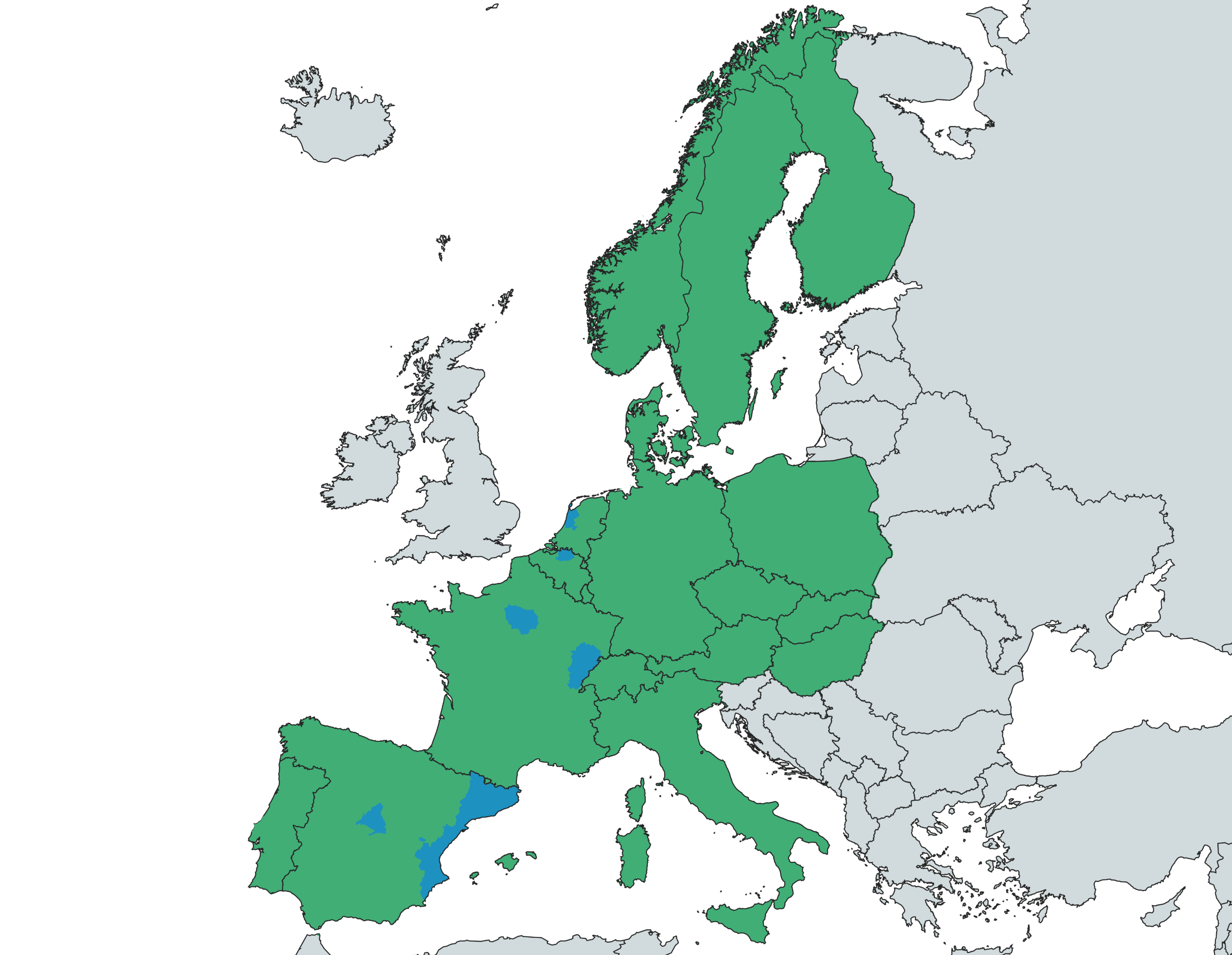 Europe coverage map